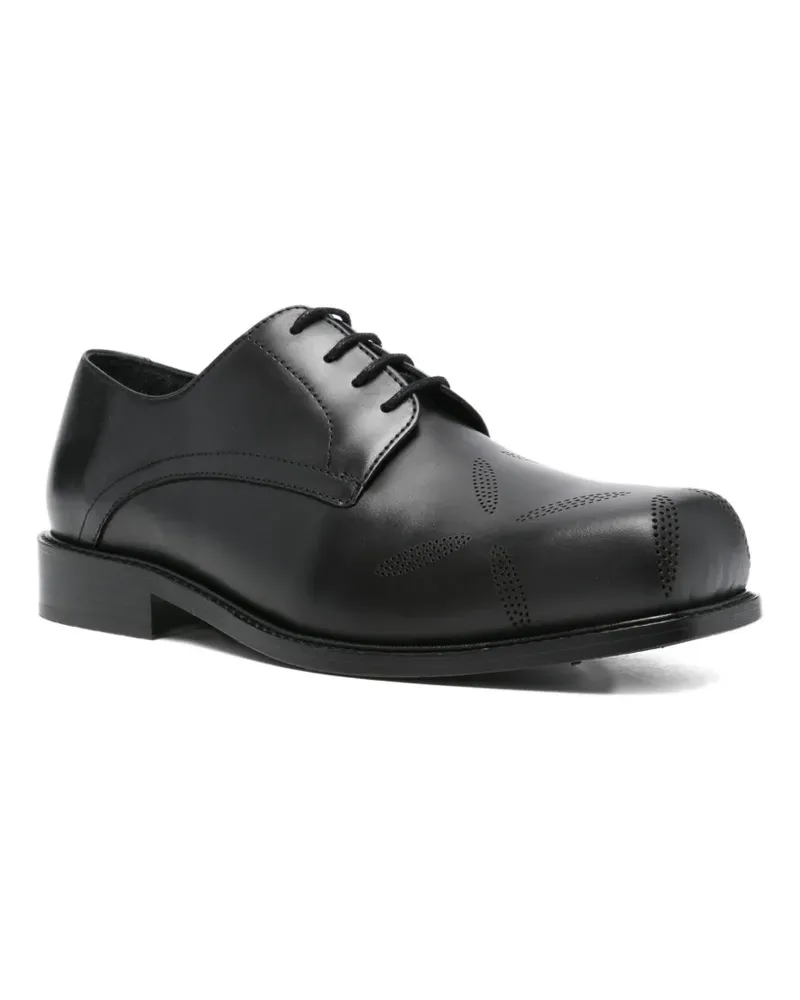 STEFAN COOKE Slashed Derby-Schuhe mit eckiger Kappe - Schwarz Schwarz