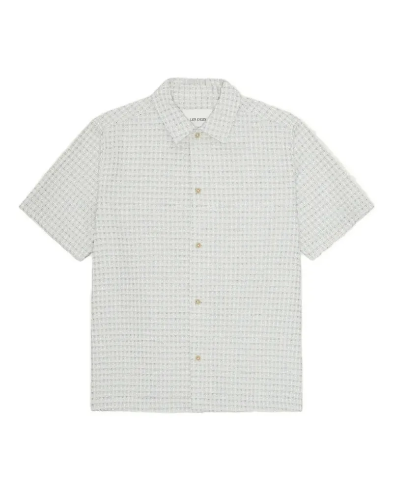 LES DEUX seersucker short-sleeve shirt - Weiß Weiß