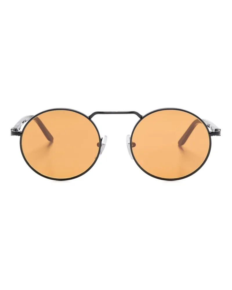 Persol Sonnenbrille mit rundem Gestell - Schwarz Schwarz