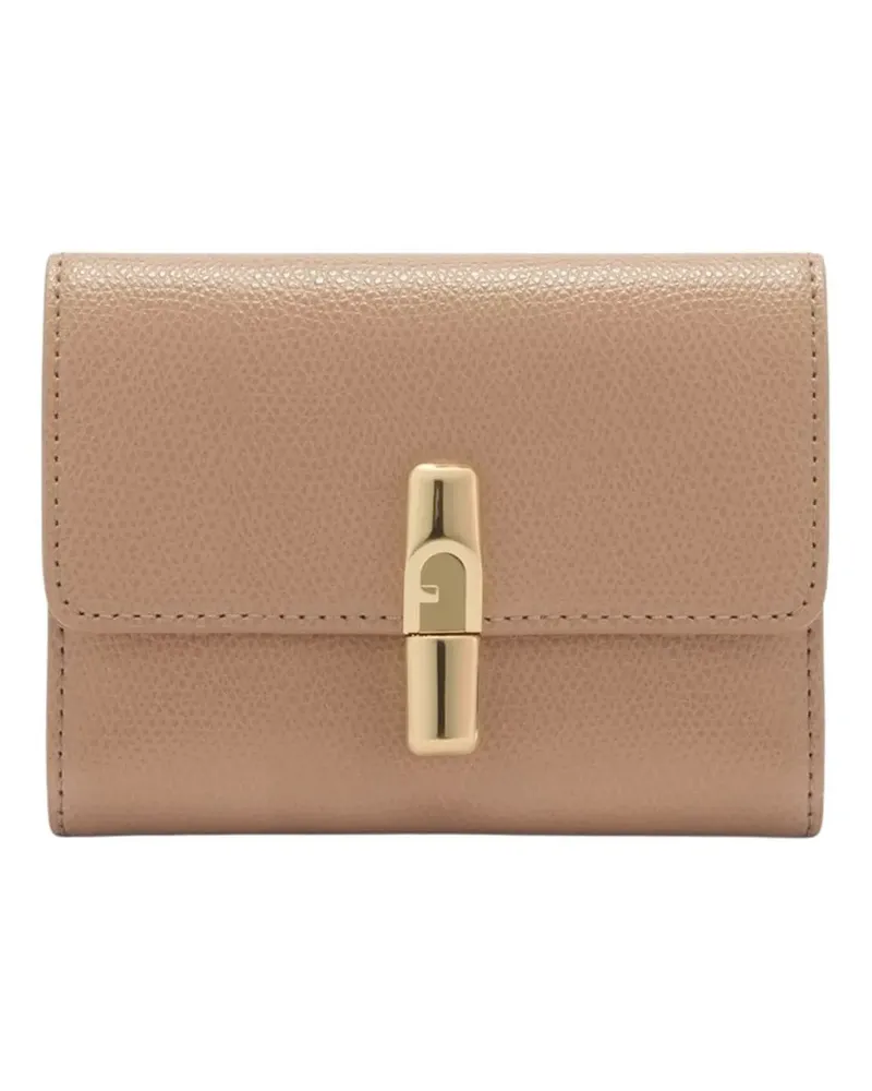 Furla Strukturiertes Iride Portemonnaie - Nude Nude