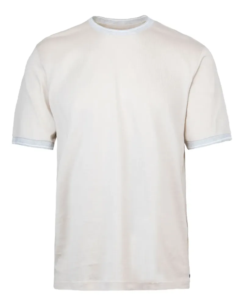 Eleventy T-Shirt mit geripptem Besatz - Nude Nude