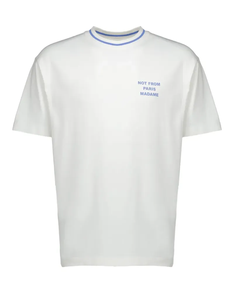 Drôle de Monsieur slogan-print ringer T-shirt - Weiß Weiß