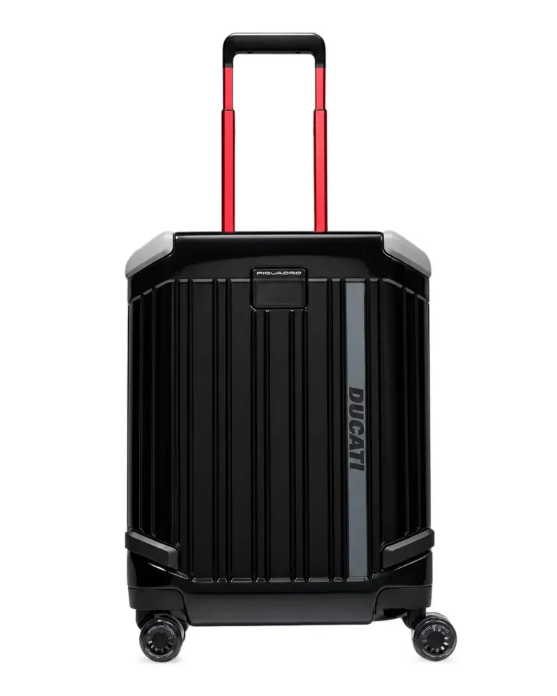 Piquadro x Ducati geriffelter Koffer - Schwarz Schwarz