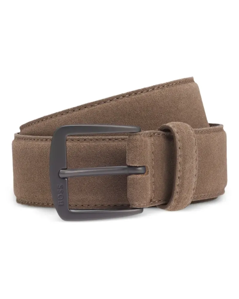 HUGO BOSS square-buckle belt - Nude Nude