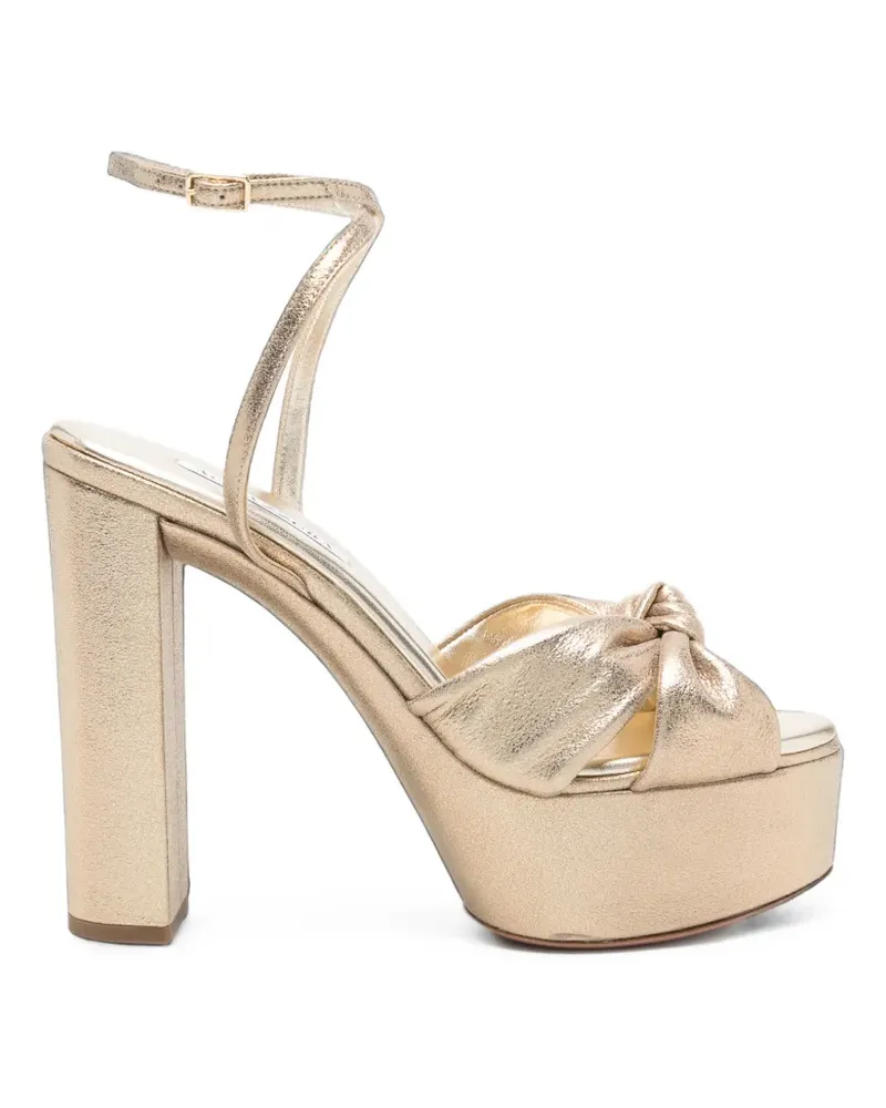 Aquazzura Cupid Plateau-Sandalen mit Knoten - Gold Gold