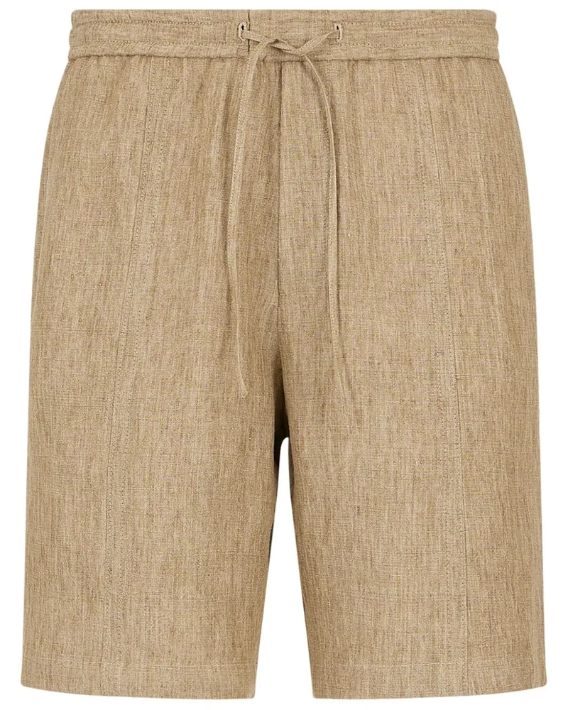Emporio Armani Shorts aus Leinen mit Kordelzug - Nude Nude