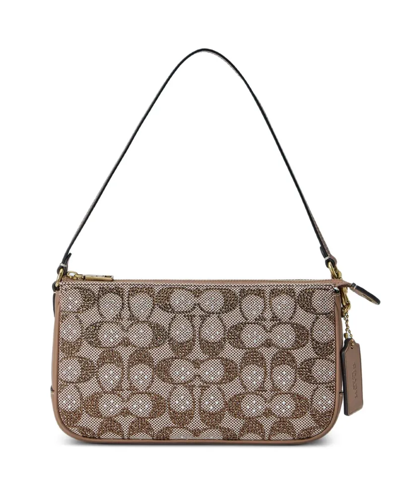 Coach Plaza Schultertasche mit Kristallen - Nude Nude