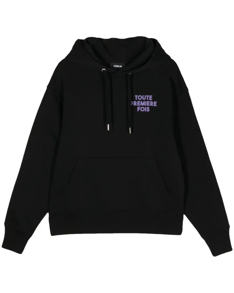 Egonlab Hoodie mit grafischem Print - Schwarz Schwarz