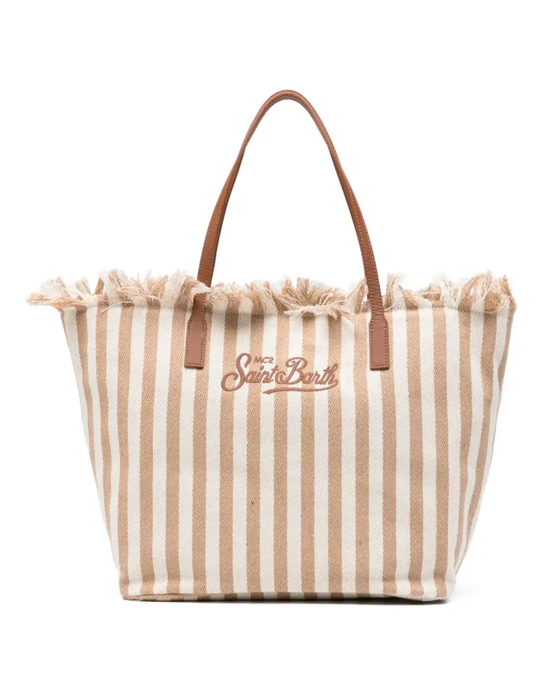 MC2 Saint Barth Gestreifte City Tote Bag - Weiß Weiß