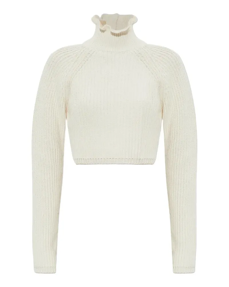 Max Mara Pullover mit Rüschenkragen - Nude Nude