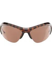 Balenciaga Sonnenbrille mit Logo-Print Braun