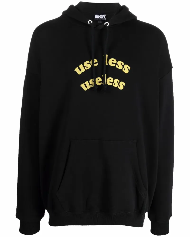 Diesel Hoodie mit Slogan-Print - Schwarz Schwarz