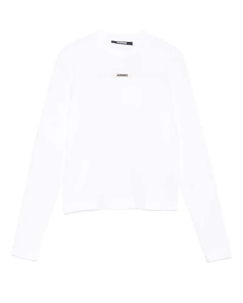 Jacquemus Langarmshirt mit Logo-Patch - Weiß Weiß