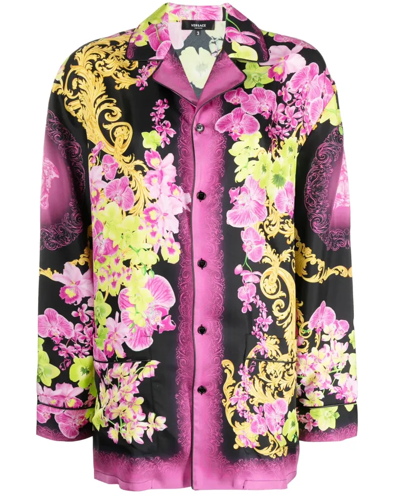 Versace Medusa Bluse mit Print - Schwarz Schwarz