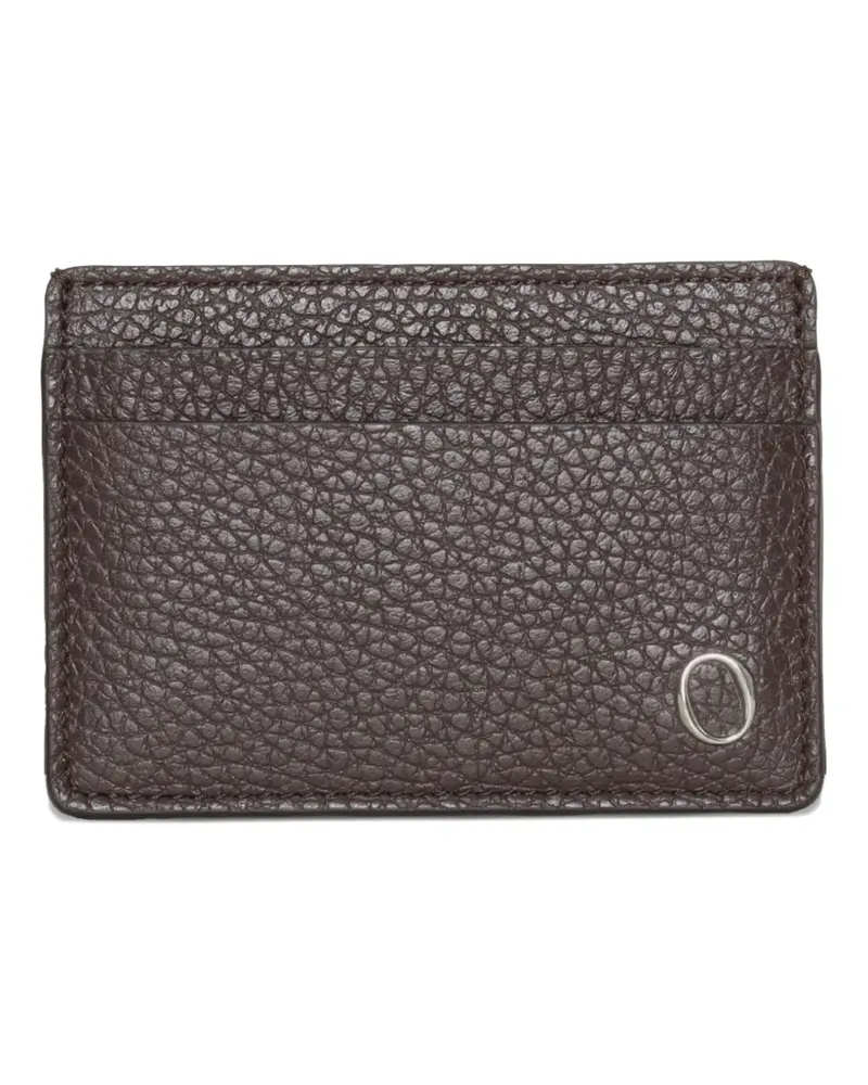 Orciani Kartenetui mit Logo aus gehämmertem Leder - Braun Braun
