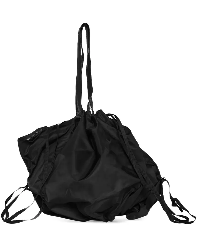 Yohji Yamamoto Geraffter Rucksack - Schwarz Schwarz
