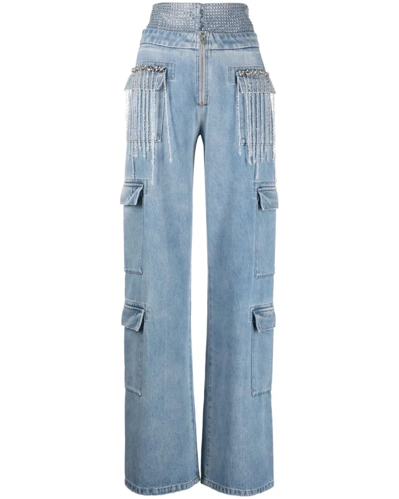 Seen Users Kristallverzierte Jeans Blau