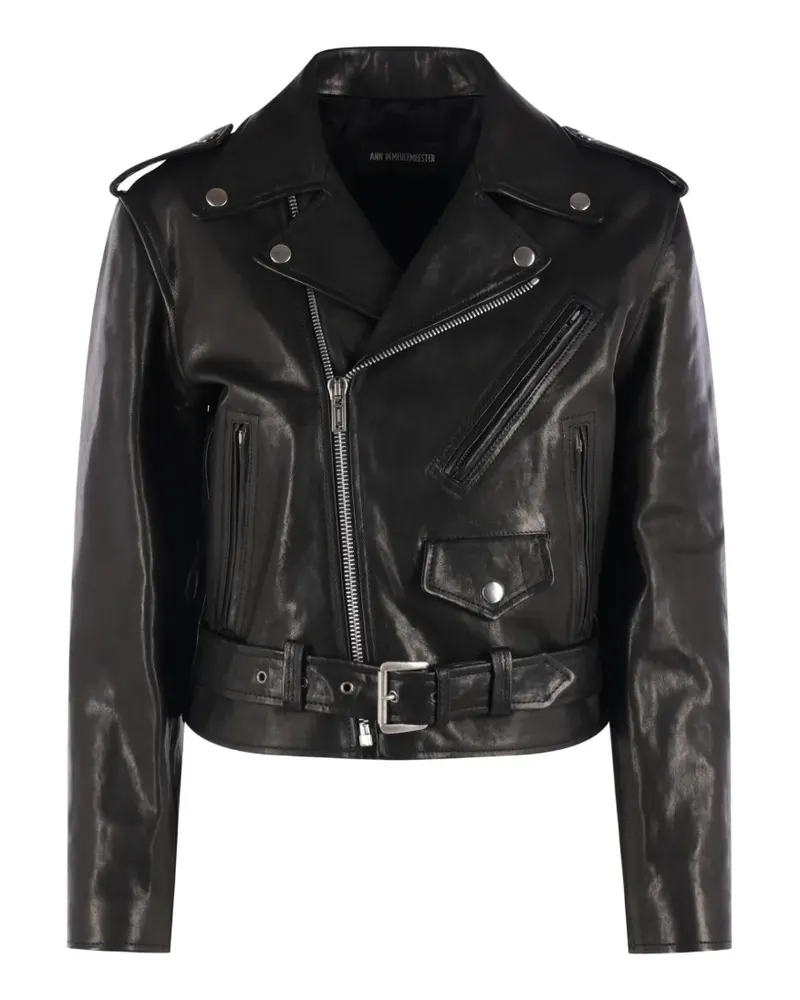 Ann Demeulemeester Agi belted biker jacket - Schwarz Schwarz