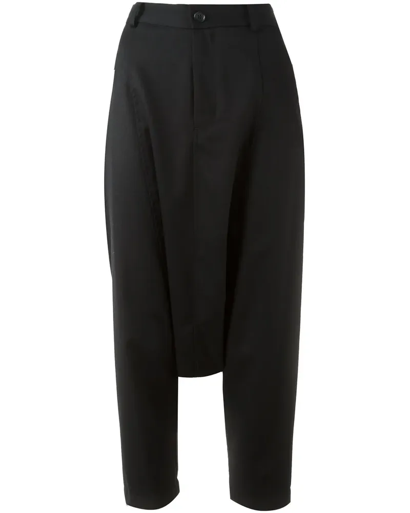 Comme des Garçons Wollhose mit tiefem Schritt - Schwarz Schwarz