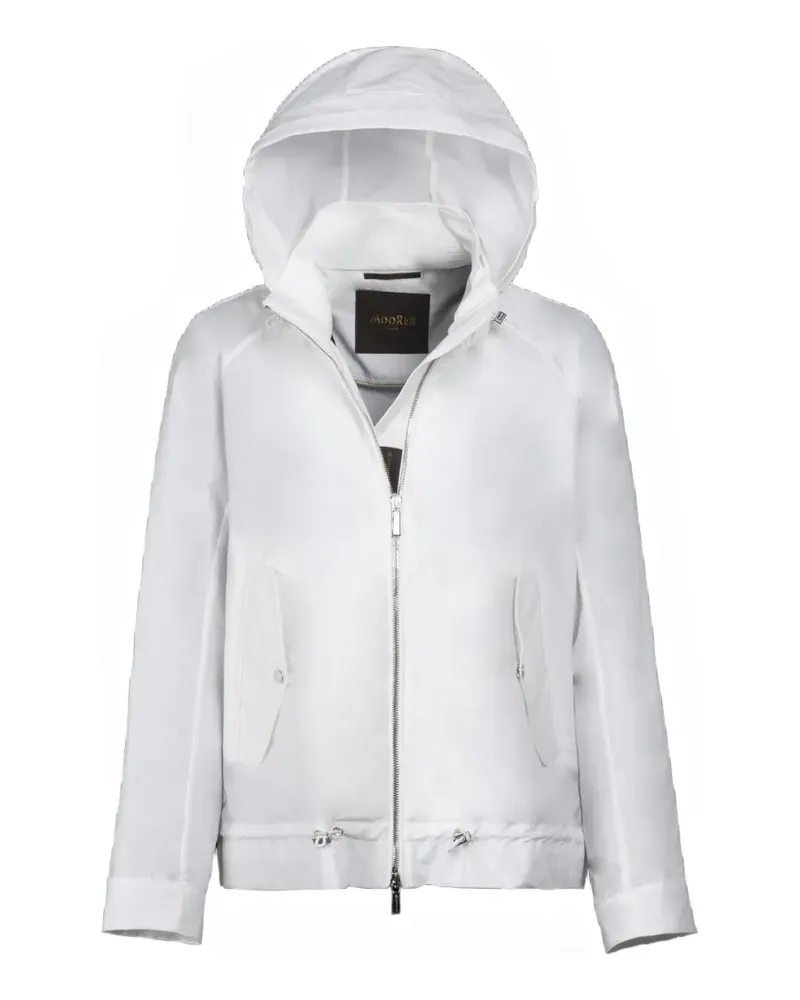 MOORER hooded zip-fastening jacket - Weiß Weiß