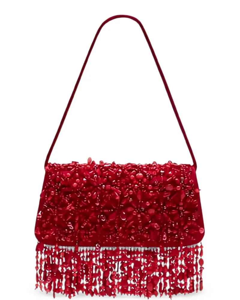Cult Gaia Idalia bead-embellished fringed shoulder bag - Rot Rot