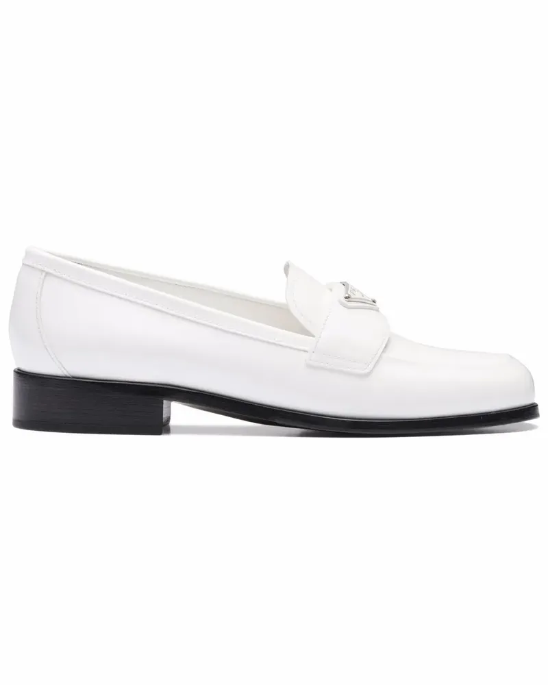 Prada Loafer mit Logo-Schild - Weiß Weiß