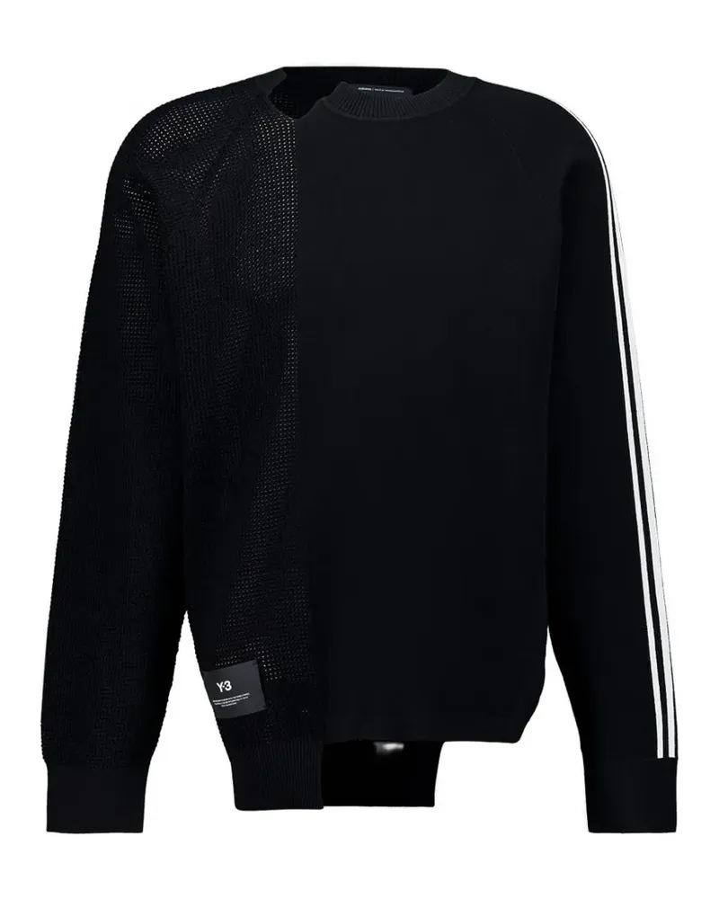 Y-3 stripe cotton sweater - Schwarz Schwarz
