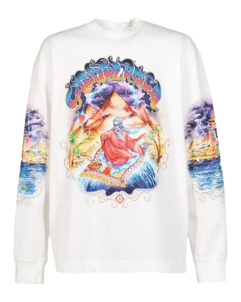 Casablanca Paris graphic-print long-sleeve T-shirt - Weiß Weiß