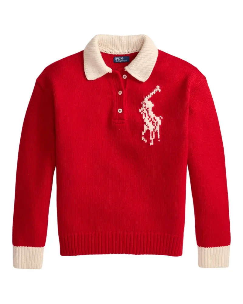 Ralph Lauren Pullover mit Logo-Intarsie - Rot Rot