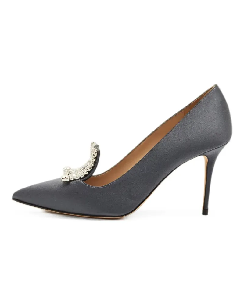Manolo Blahnik Borlak crystal-embellished pumps - Grau Grau