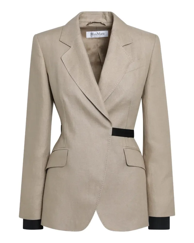 Max Mara double-breasted linen blazer - Nude Nude