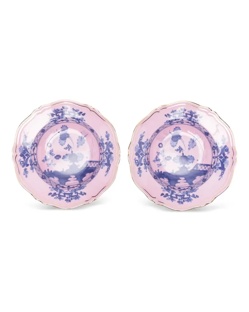 Ginori 1735 Oriente Italiano gewellte Teller (2er-Set) - Rosa Rosa