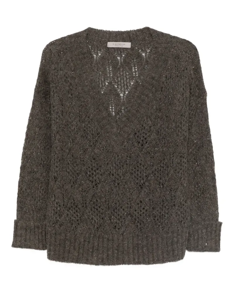 D.EXTERIOR Pullover mit Lochmuster - Braun Braun