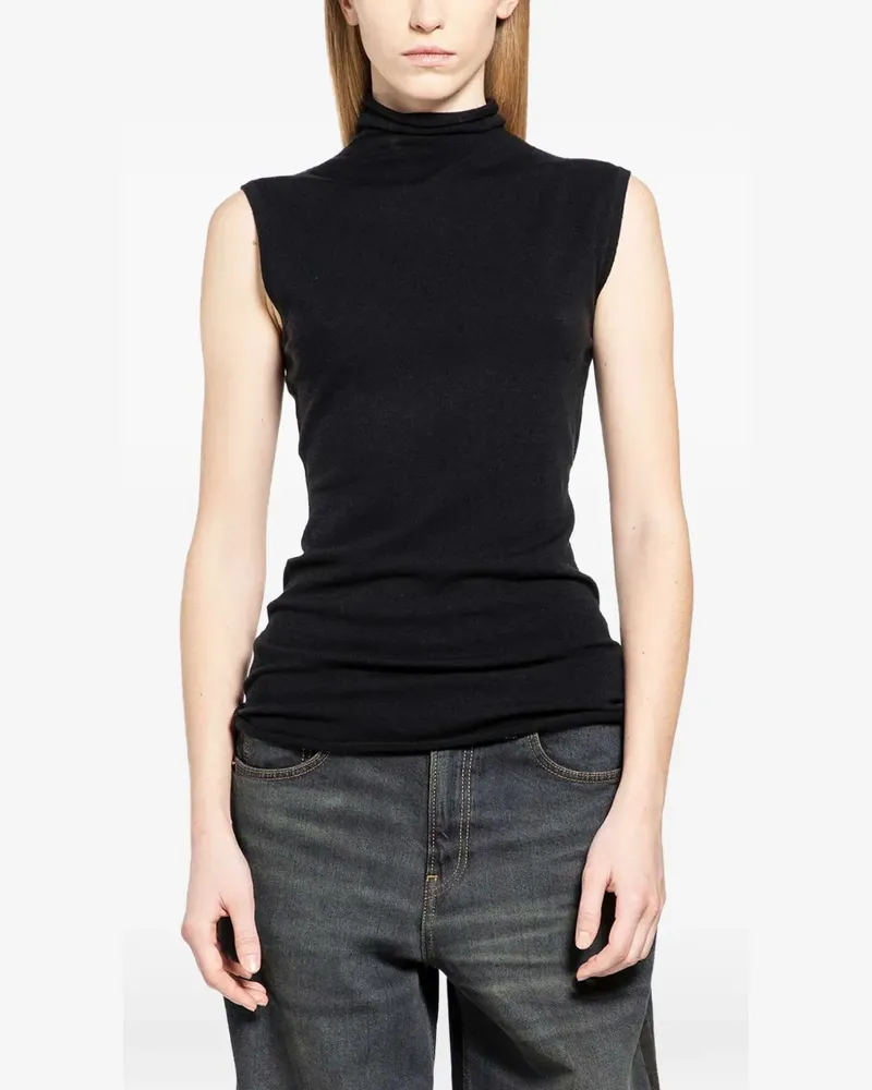 6397 Oberteil mit Stehkragen - Schwarz Schwarz