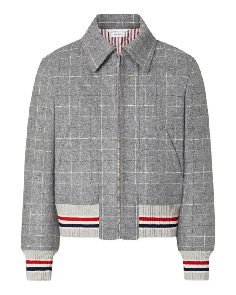 Thom Browne Tweed-Jacke mit Hahnentrittmuster - Grau Grau
