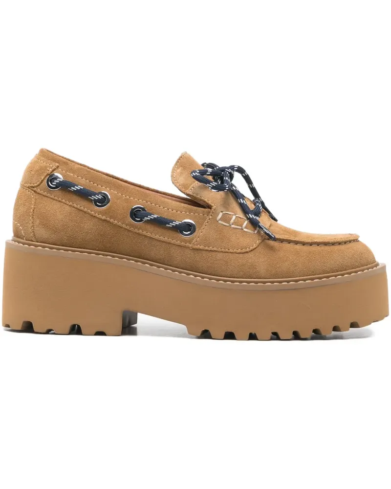 Maje Segelschuhe mit Plateau - Braun Braun