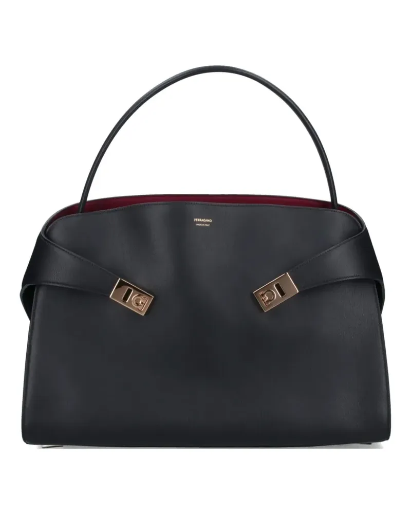 Ferragamo large Hug turn-lock soft shoulder bag - Schwarz Schwarz