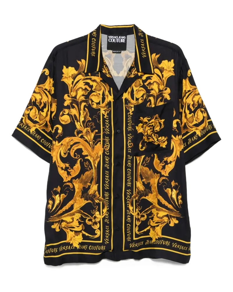 Versace Jeans Hemd mit Barocco-Print - Schwarz Schwarz