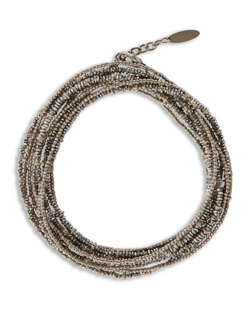 Brunello Cucinelli Armband aus Hämatit und Sterlingsilber Silber
