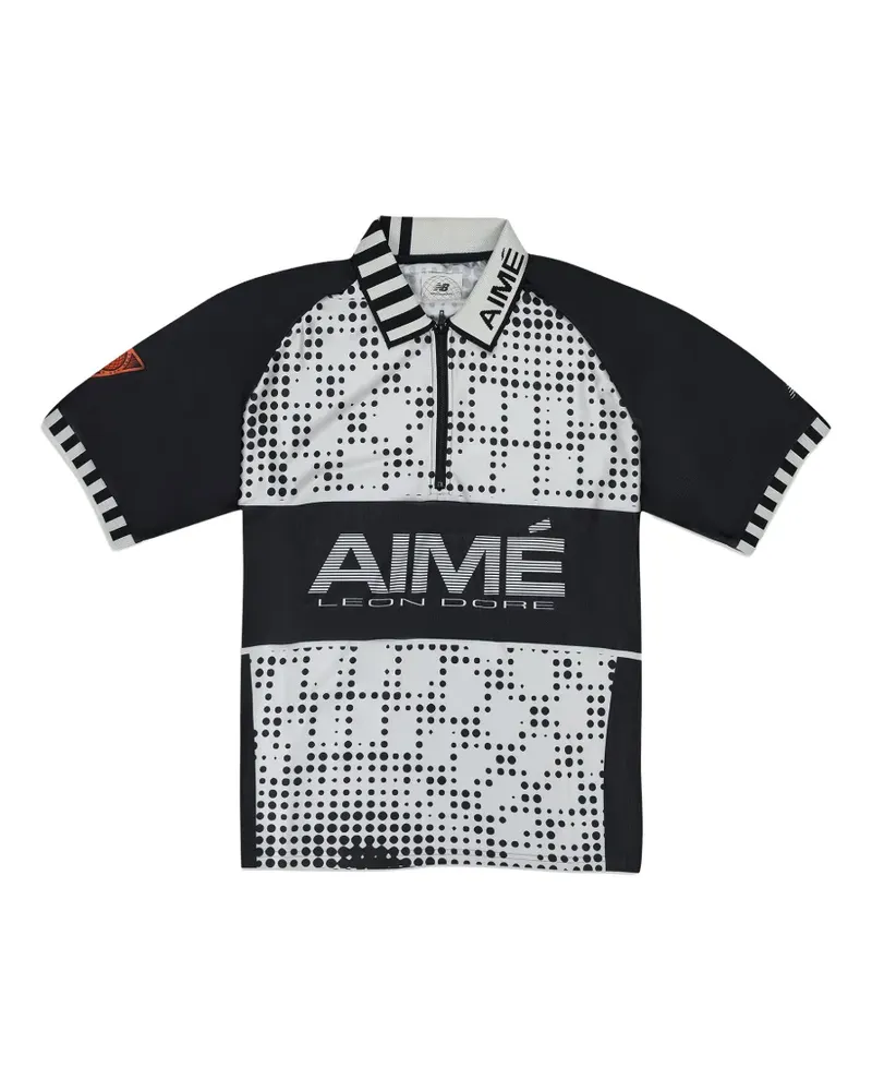 Aimé Leon Dore x New Balance zip-up polo shirt - Schwarz Schwarz