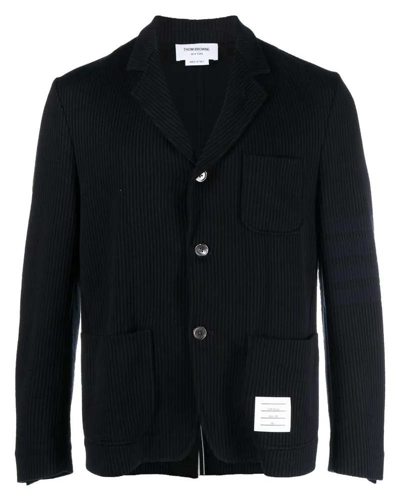 Thom Browne 4-Bar Seersucker-Sakko Blau
