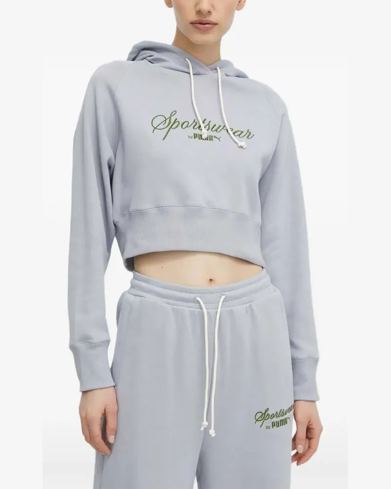 Puma Hoodie mit Logo-Stickerei - Grau Grau
