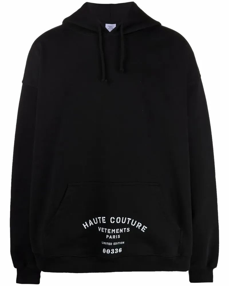 VETEMENTS Kapuzenpullover mit Logo-Print - Schwarz Schwarz
