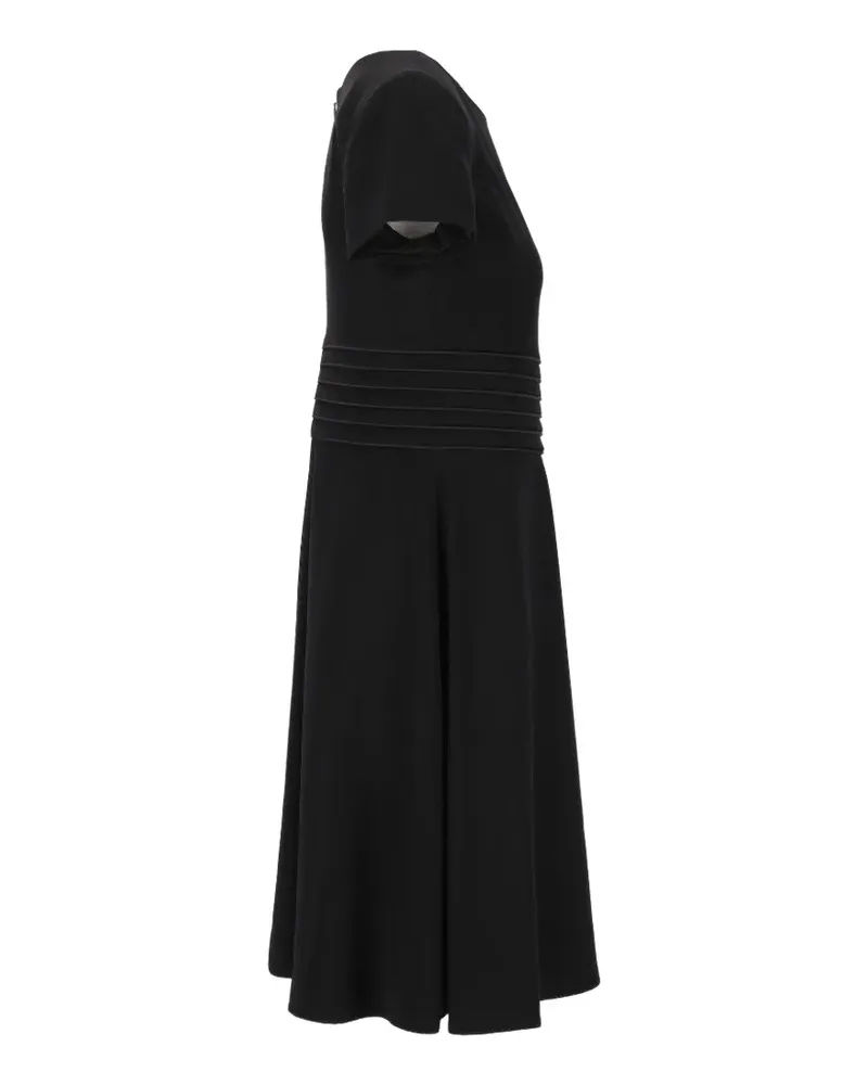 Emporio Armani ribbed-waist short-sleeve mini dress - Schwarz Schwarz