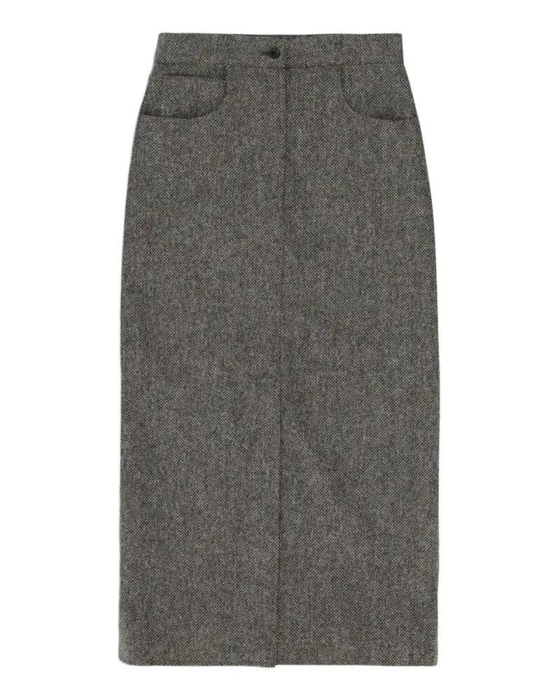 Fortela Jasmine herringbone wool midi skirt - Grau Grau