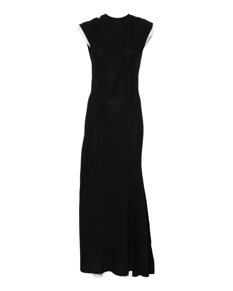 ATTICO open-back draped maxi dress - Schwarz Schwarz