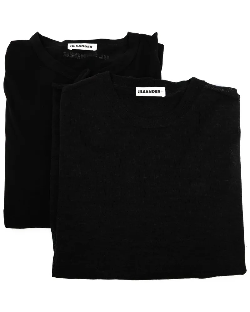 Jil Sander Langarmshirt + (2er-Set) - Schwarz Schwarz