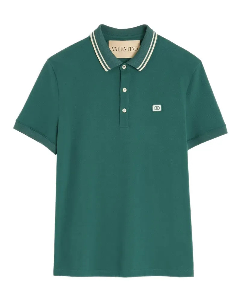 Valentino Garavani Poloshirt mit Kontrastkragen - Grün Grün