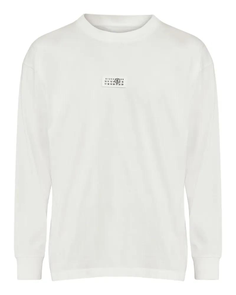 Maison Margiela Langarmshirt mit Logo-Print - Weiß Weiß