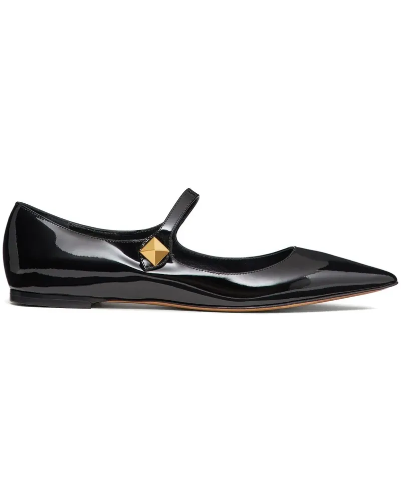Valentino Garavani One Stud Ballerinas mit spitzer Kappe - Schwarz Schwarz
